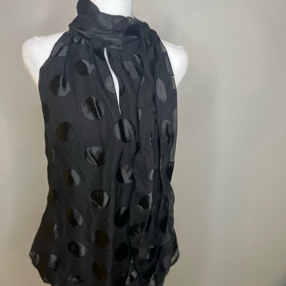 DKNYC Black Polka Dot Sheer Blouse